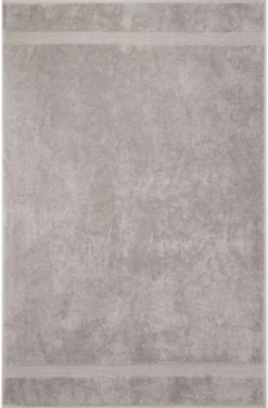 Silver cotton bath sheet with tonal embroidered logo