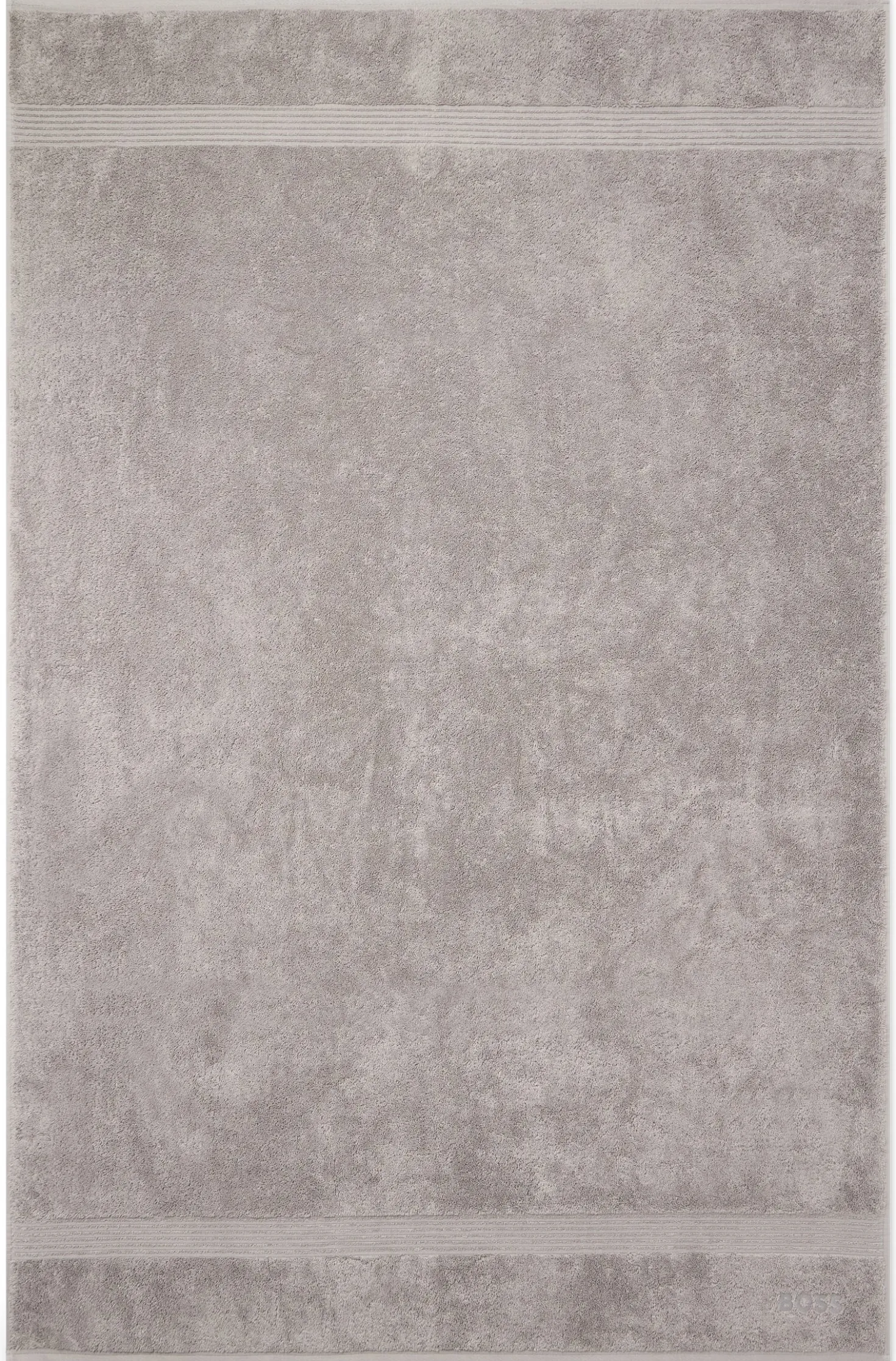 Silver cotton bath sheet with tonal embroidered logo