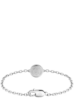 Silver-tone cuff with Double B monogram medallion