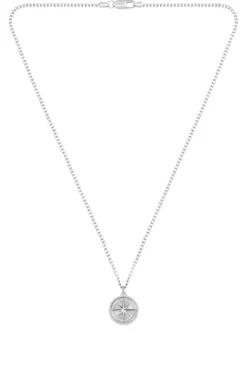 Silver-tone necklace with medallion pendant