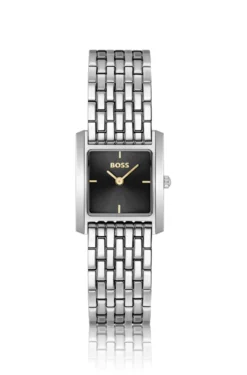 Silver-tone watch with square case