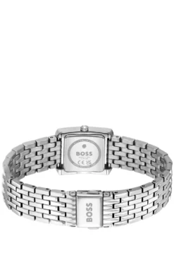 Silver-tone watch with square case
