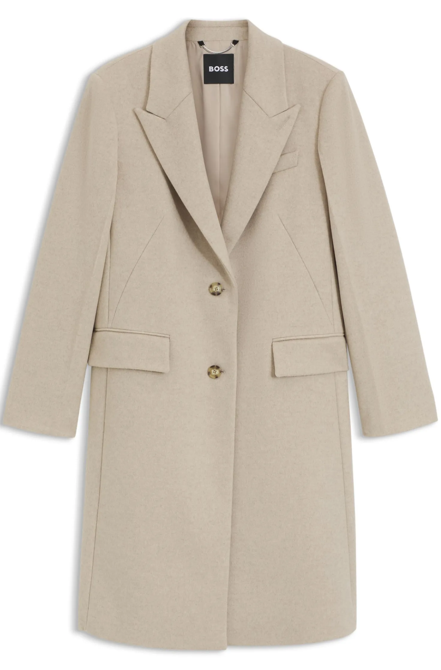 Single-breasted formal coat in wool