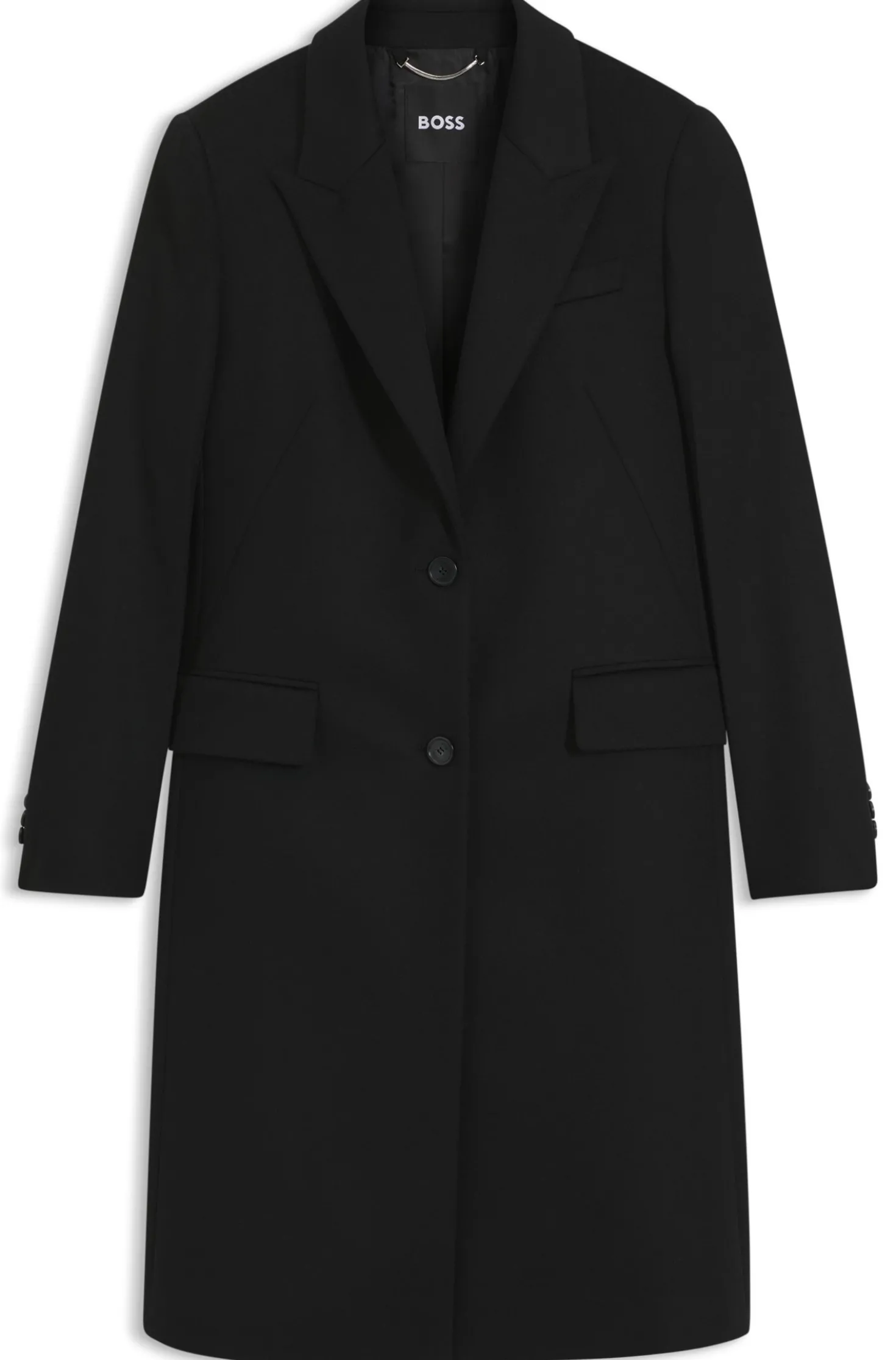 Single-breasted formal coat in wool