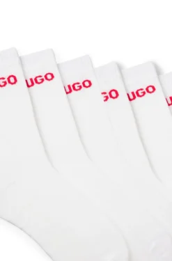 Six-pack of quarter-length socks with logo detail