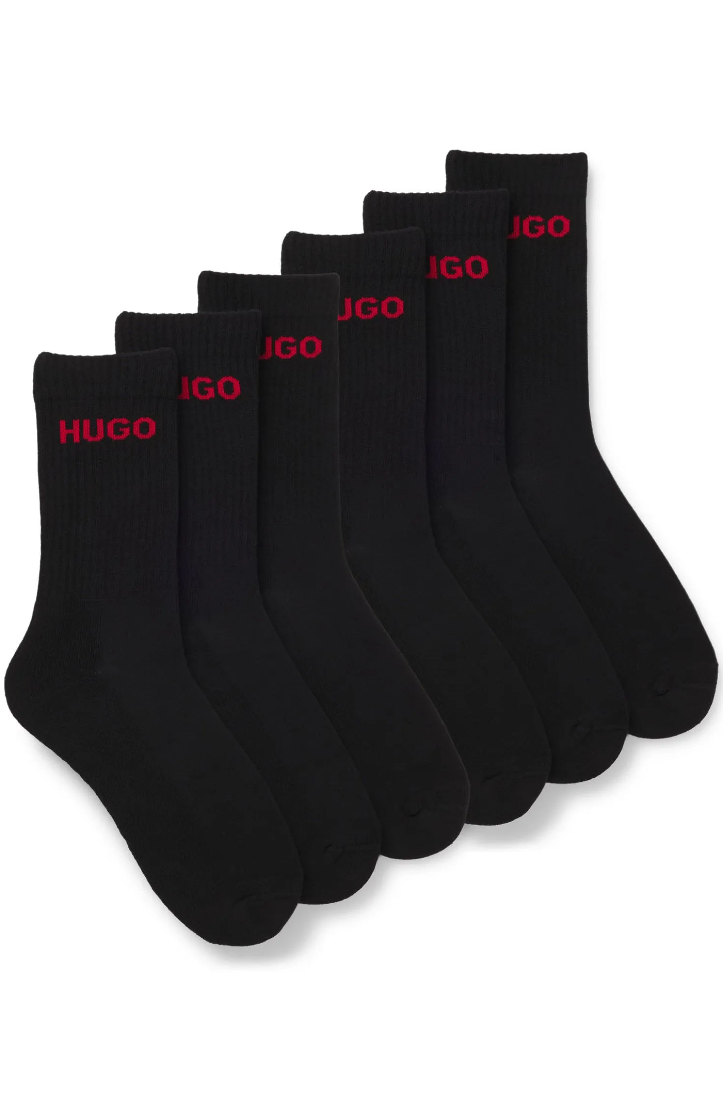 Six-pack of quarter-length socks with logo detail