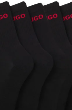 Six-pack of quarter-length socks with logo detail