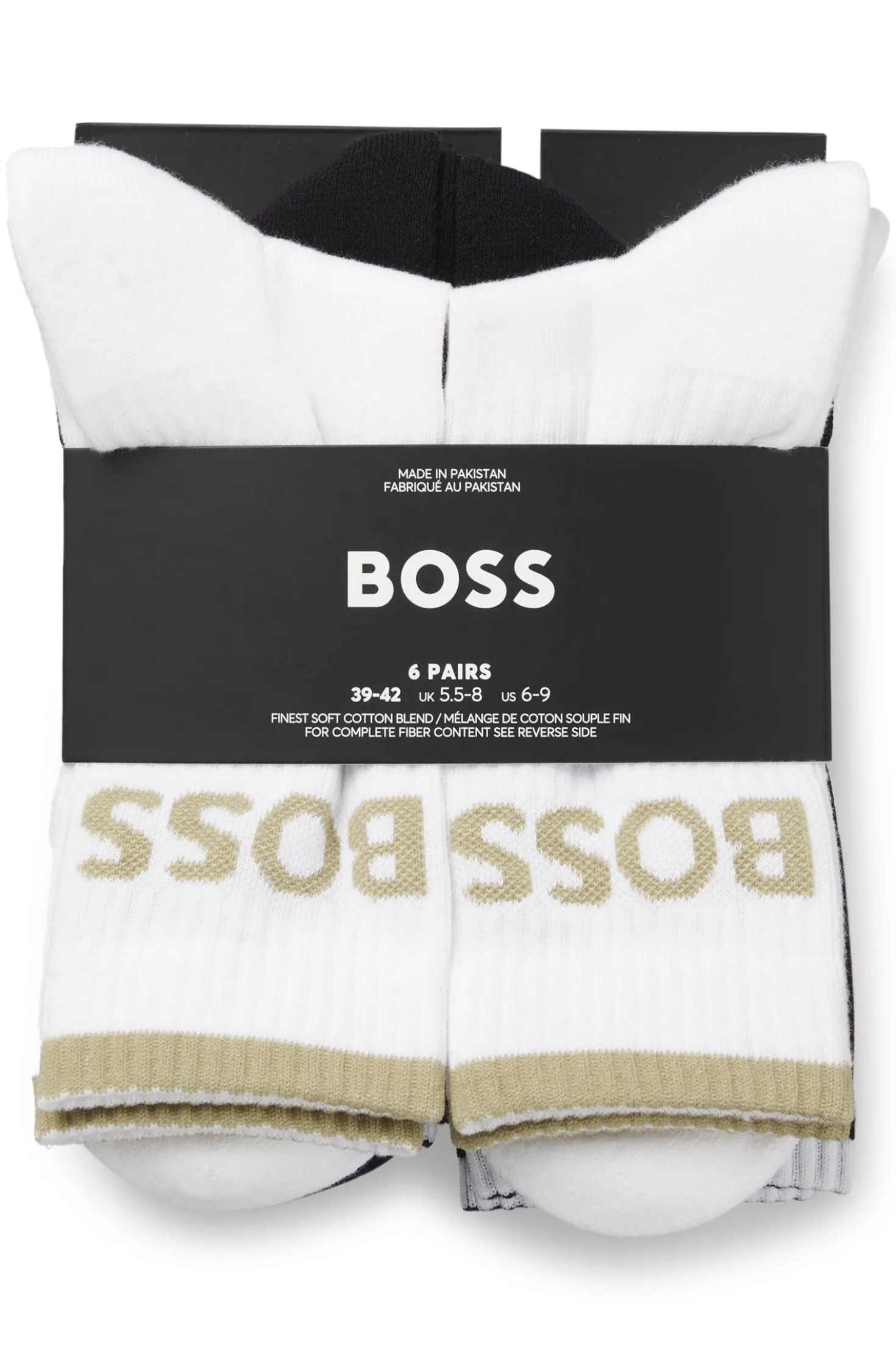 Six-pack of ribbed short socks in a cotton blend