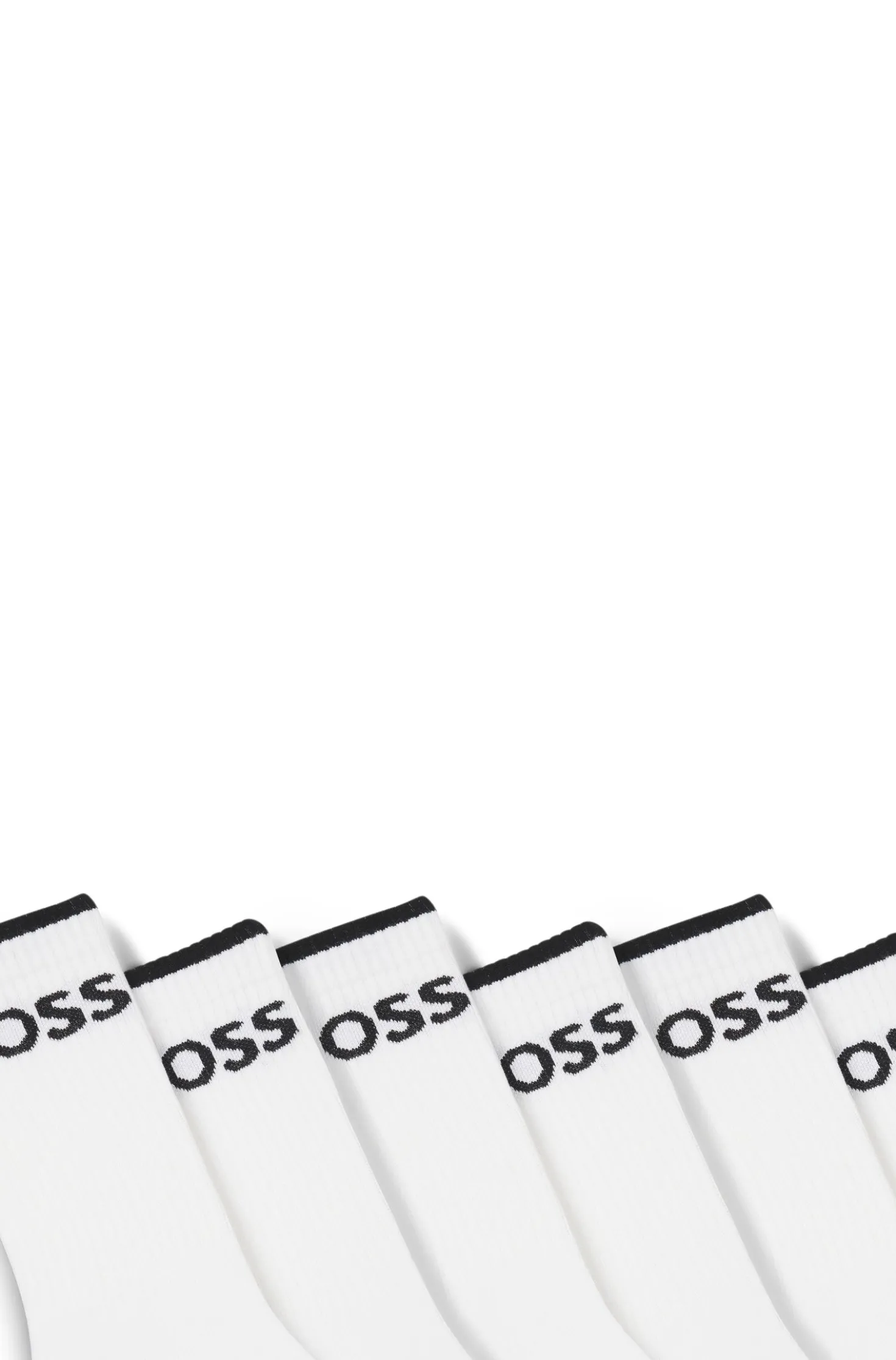 Six-pack of ribbed short socks in a cotton blend
