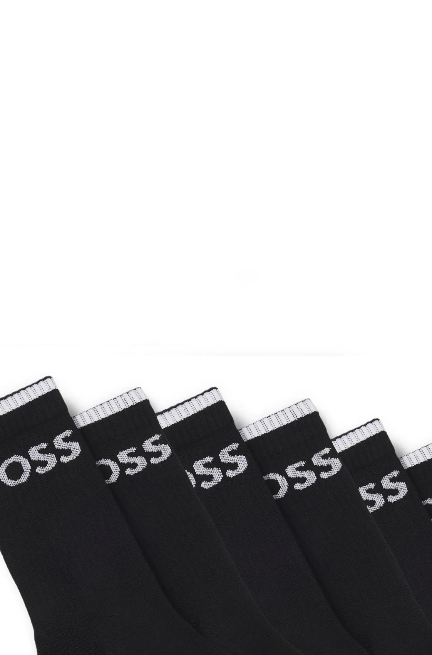 Six-pack of ribbed short socks in a cotton blend