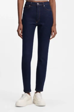 Skinny-fit jeans in dark-blue stretch denim
