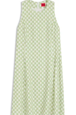 Sleeveless dress with geometric print