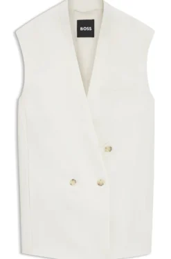 Sleeveless relaxed-fit blazer in a wool blend
