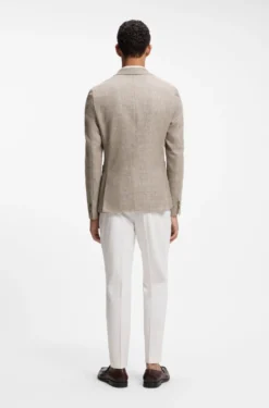 Slim-fit blazer in a patterned virgin-wool blend