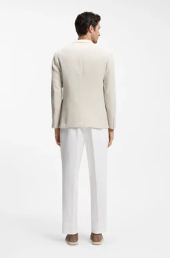Slim-fit blazer in a patterned cotton blend