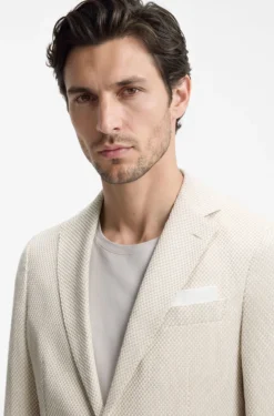 Slim-fit blazer in a patterned cotton blend