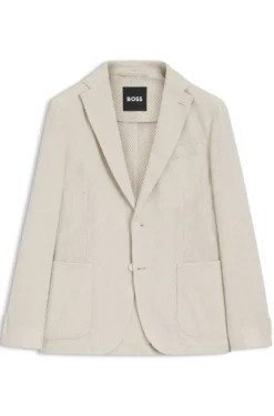 Slim-fit blazer in a patterned cotton blend