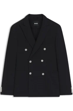 Slim-fit blazer in a patterned cotton blend