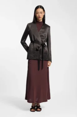 Slim-fit blazer in lustrous twill