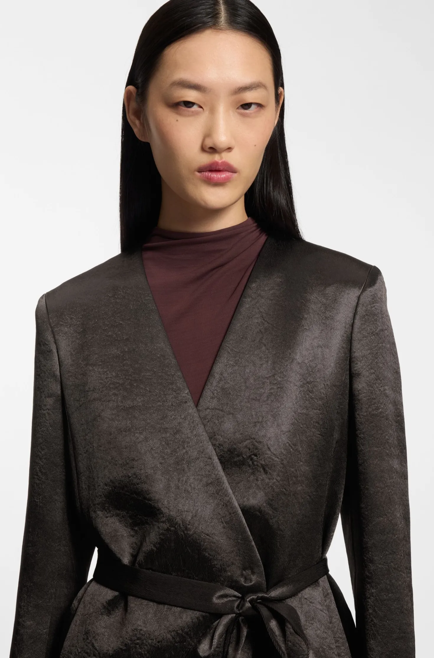 Slim-fit blazer in lustrous twill