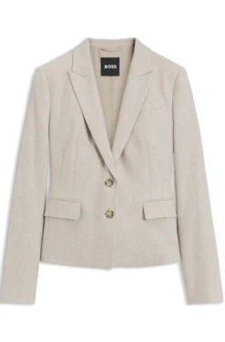 Slim-fit blazer in melange flannel
