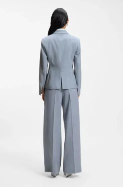 Slim-fit blazer in melange virgin wool