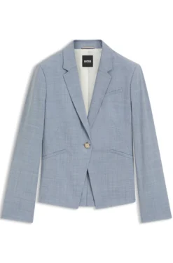 Slim-fit blazer in melange virgin wool