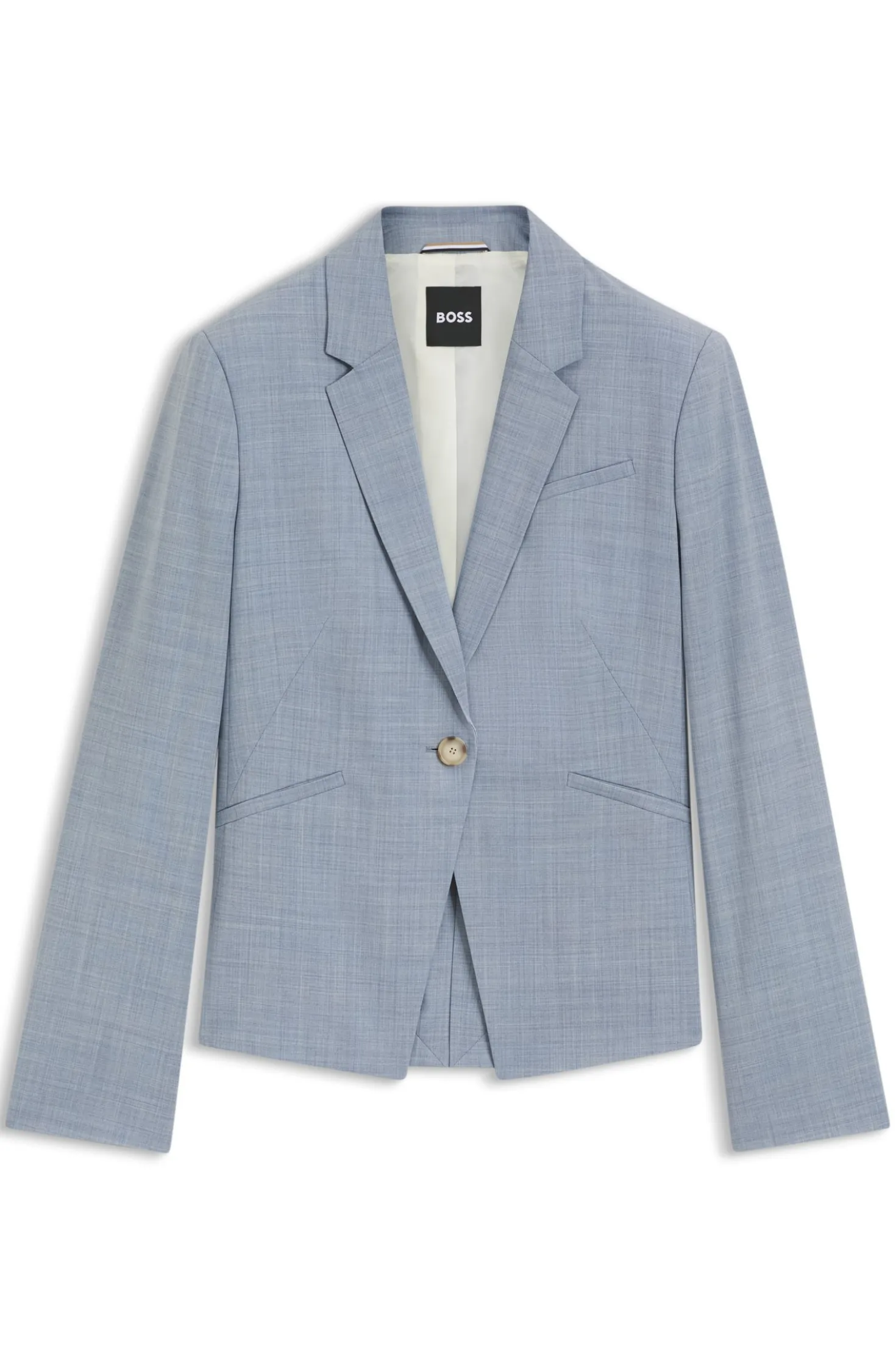 Slim-fit blazer in melange virgin wool