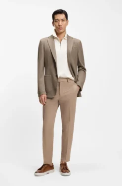 Slim-fit blazer in micro-patterned cotton