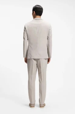 Slim-fit blazer in micro-patterned virgin wool