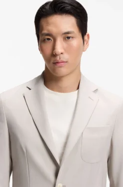 Slim-fit blazer in micro-patterned virgin wool