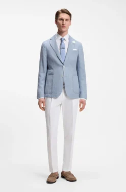 Slim-fit blazer in micro-patterned fabric