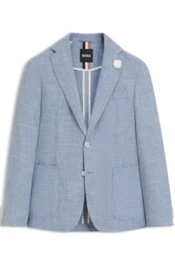 Slim-fit blazer in micro-patterned fabric
