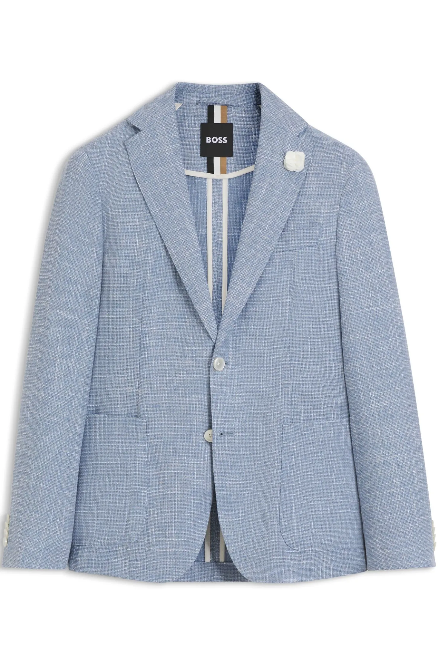 Slim-fit blazer in micro-patterned fabric