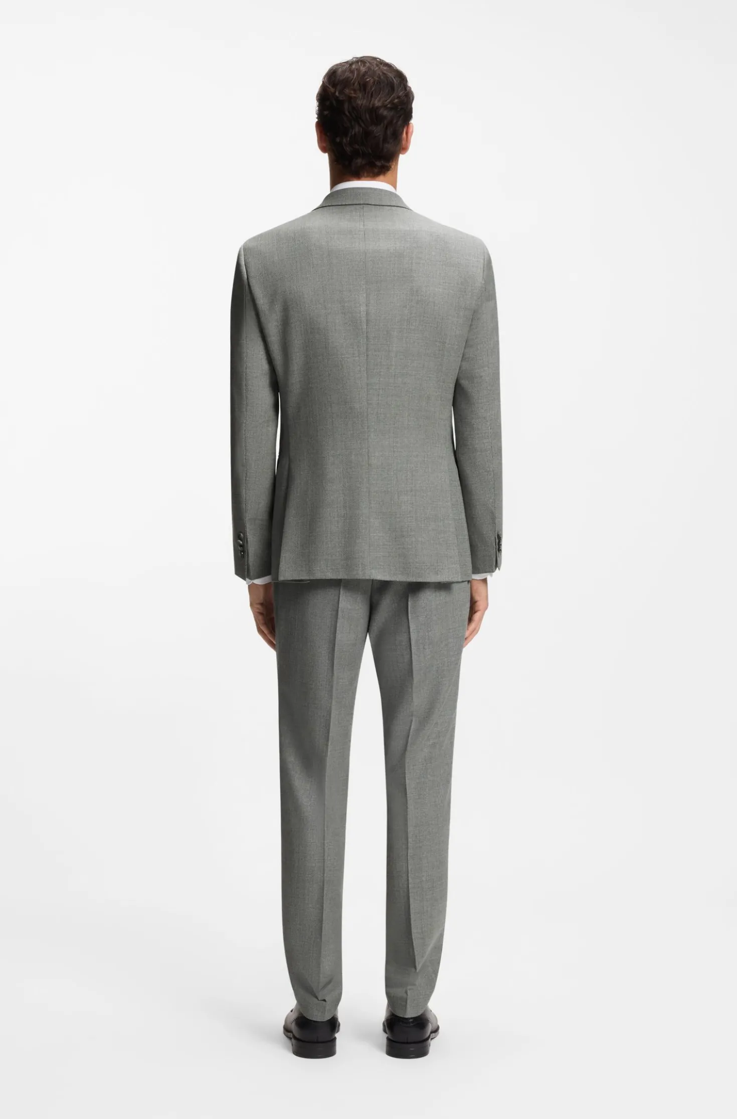 Slim-fit blazer in patterned stretch wool