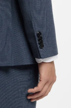 Slim-fit blazer in patterned stretch wool