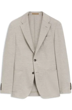 Slim-fit blazer in virgin wool and cotton