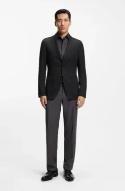 Slim-fit blazer in virgin wool and silk