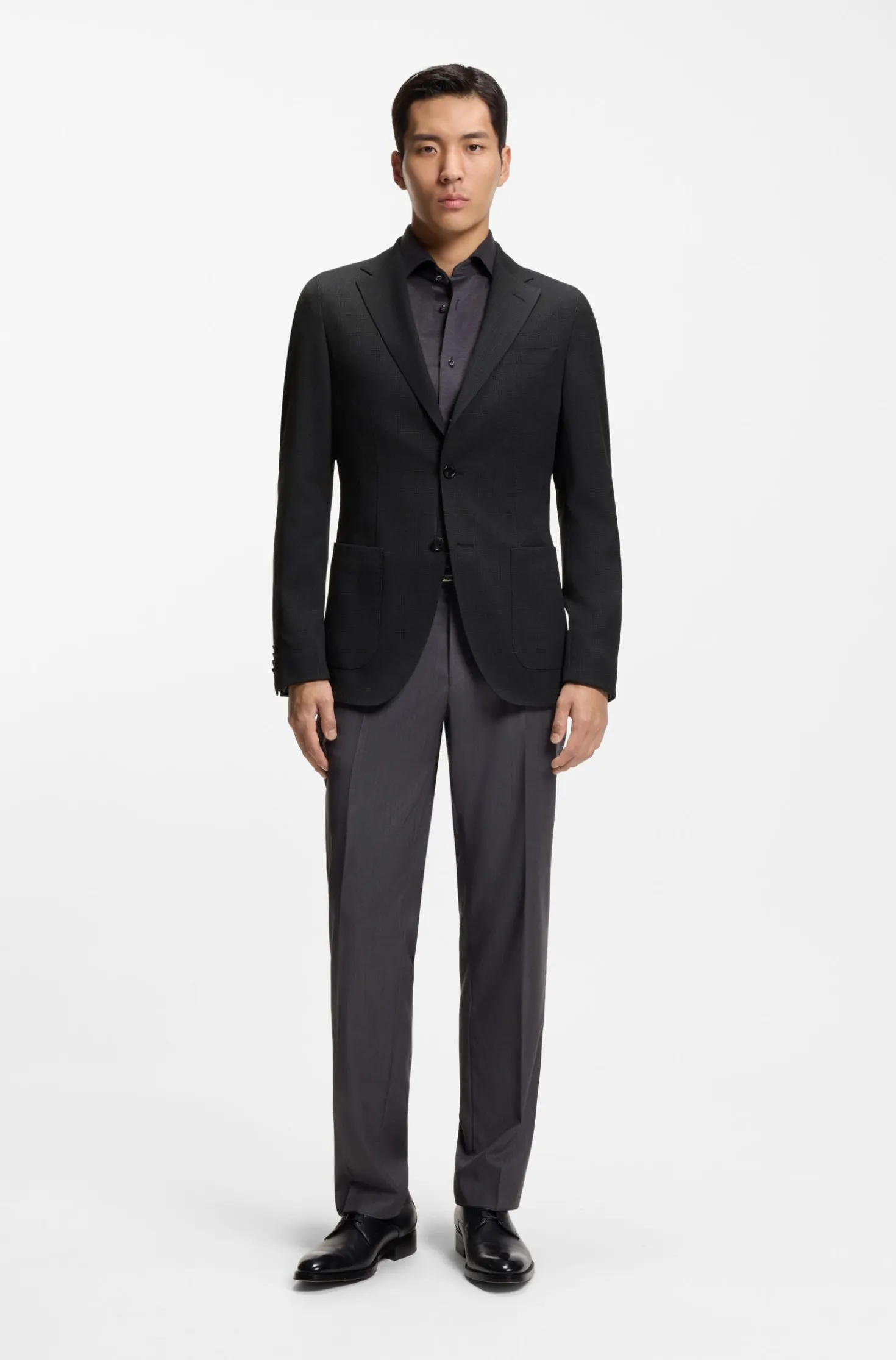 Slim-fit blazer in virgin wool and silk