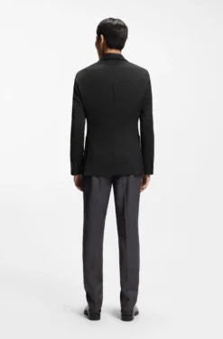 Slim-fit blazer in virgin wool and silk