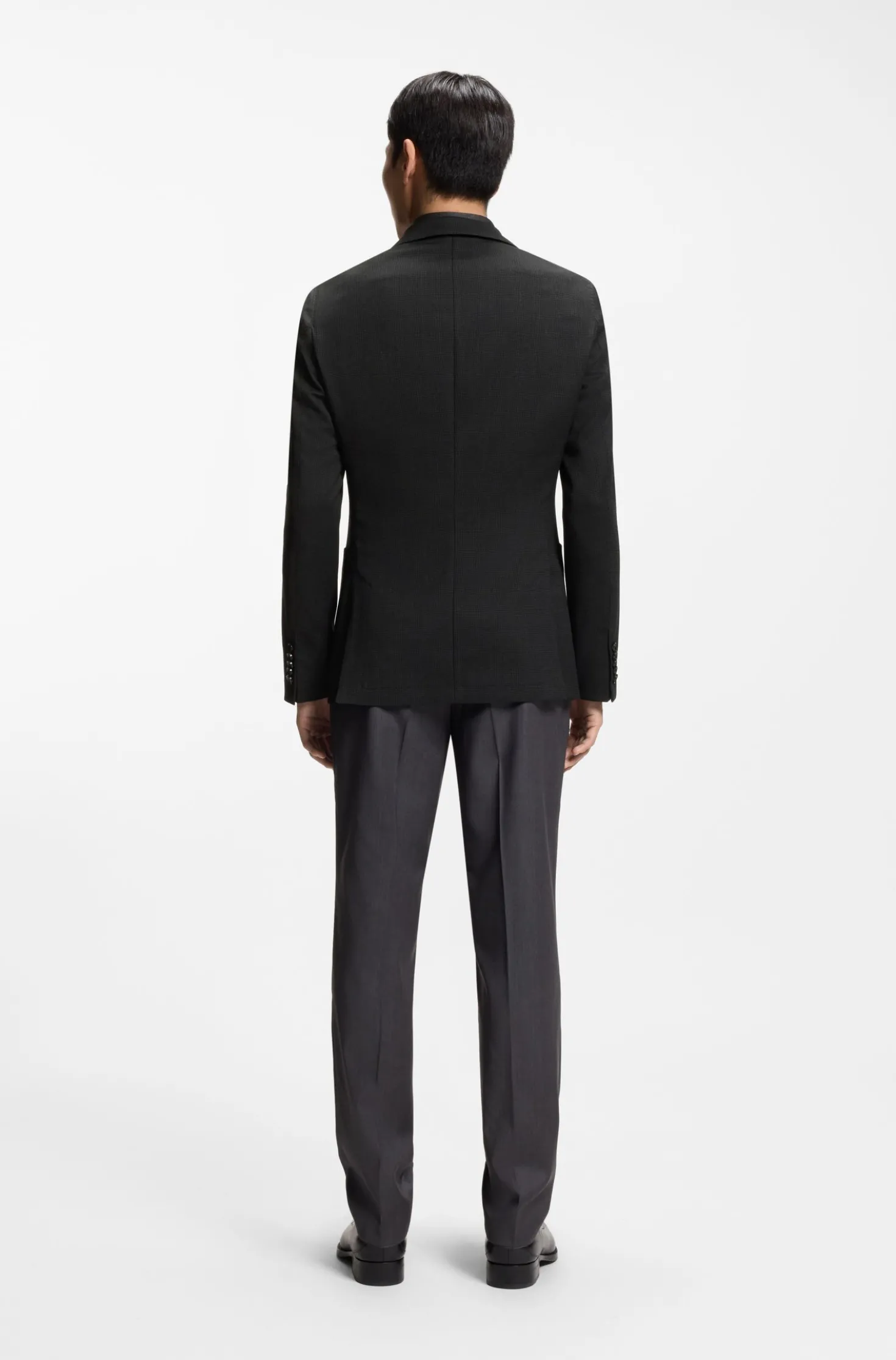 Slim-fit blazer in virgin wool and silk