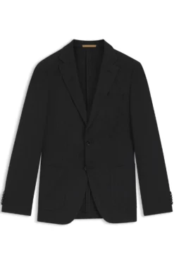 Slim-fit blazer in virgin wool and silk