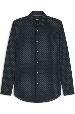 Slim-fit business shirt in stretch poplin