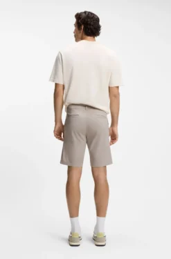 Slim-fit chino shorts in printed stretch cotton