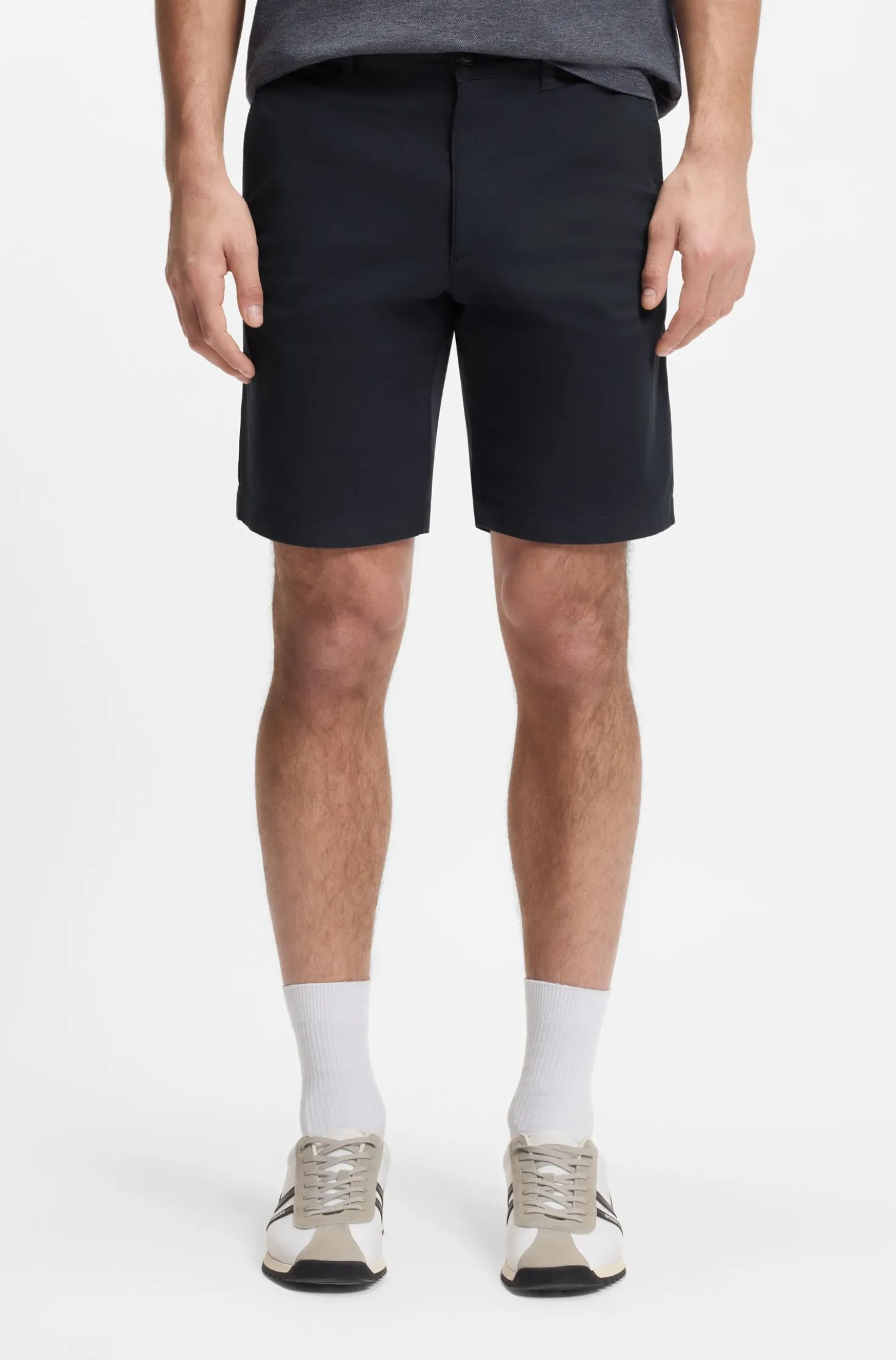 Slim-fit chino shorts in printed stretch cotton