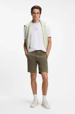 Slim-fit chino shorts in stretch cotton