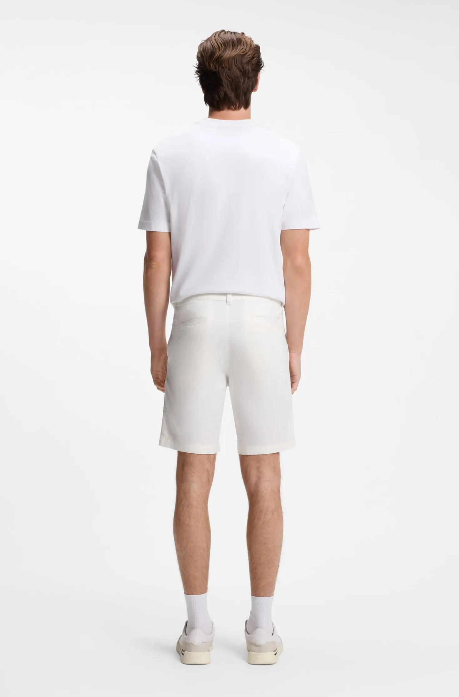 Slim-fit chino shorts in stretch cotton