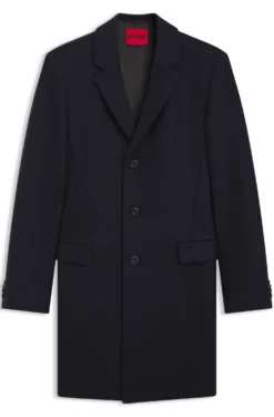 Slim-fit coat in a wool blend with cashmere