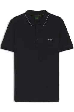 Slim-fit cotton piqué polo shirt with logo