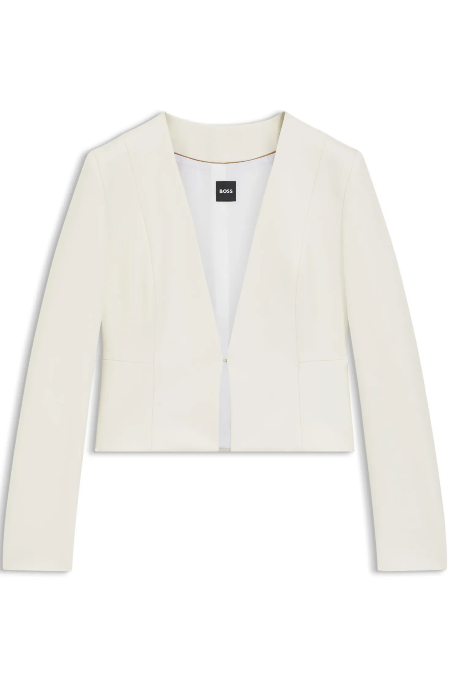 Slim-fit cropped jacket with collarless styling